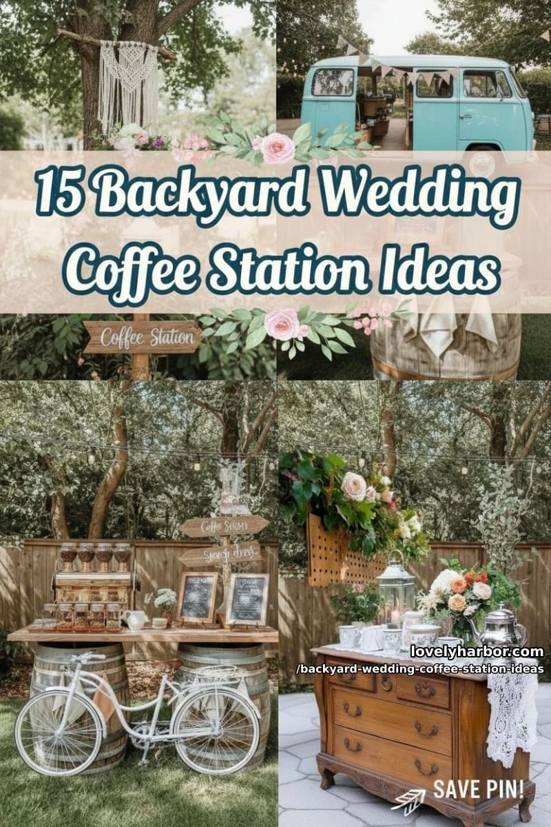 15 Backyard Wedding Coffee Station Ideas For Your Reception 38 backyard wedding coffee station ideas - Collage 37