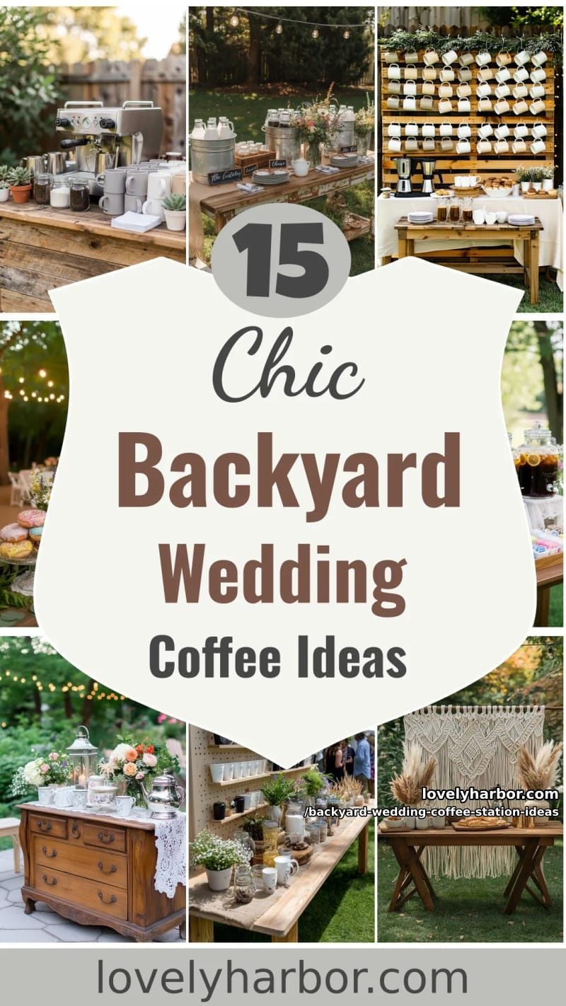 15 Backyard Wedding Coffee Station Ideas For Your Reception 39 backyard wedding coffee station ideas - Collage 38