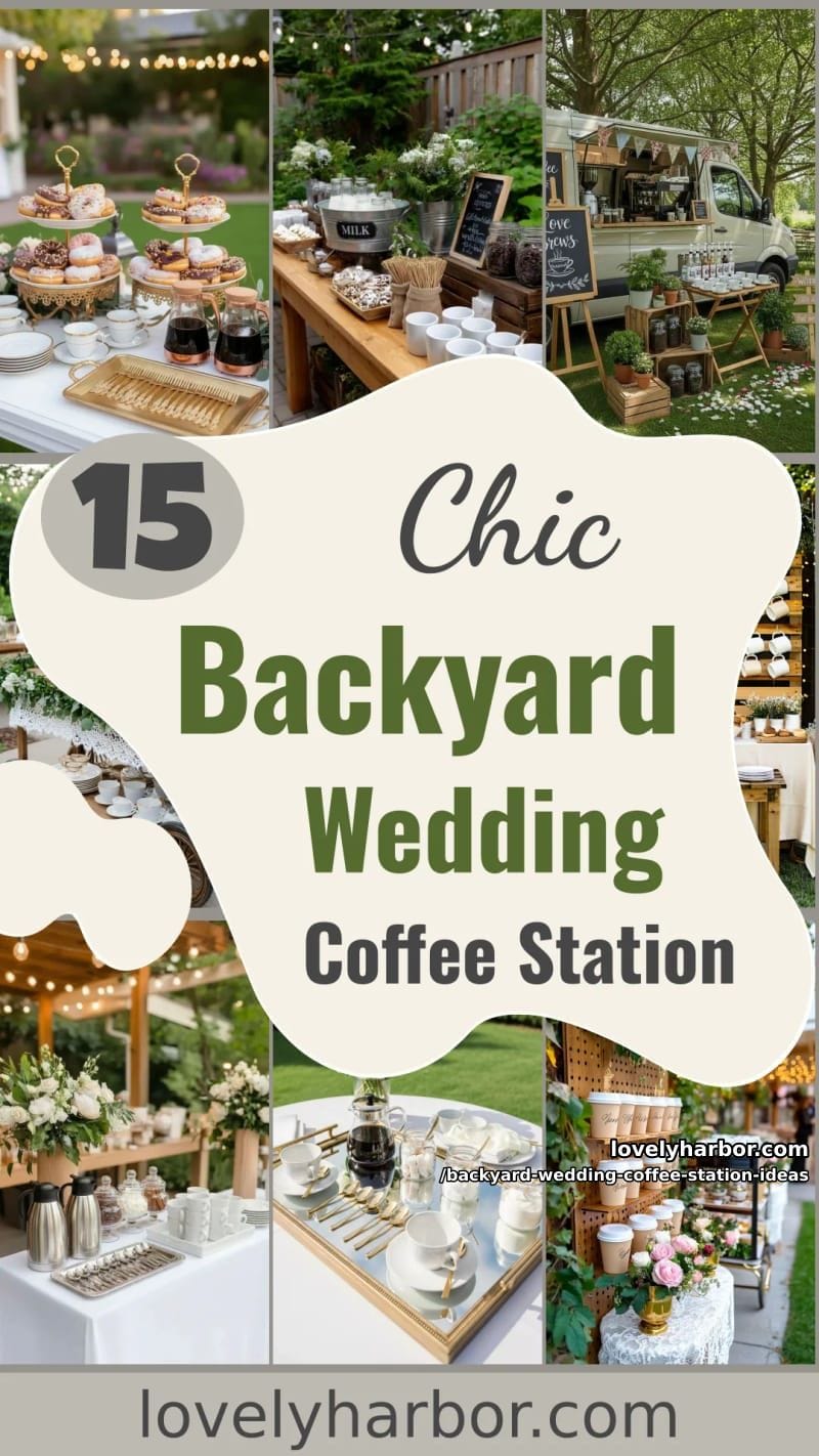 15 Backyard Wedding Coffee Station Ideas For Your Reception 40 backyard wedding coffee station ideas - Collage 39