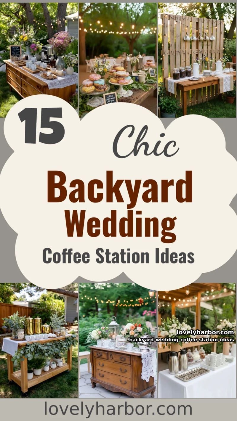 15 Backyard Wedding Coffee Station Ideas For Your Reception 42 backyard wedding coffee station ideas - Collage 41