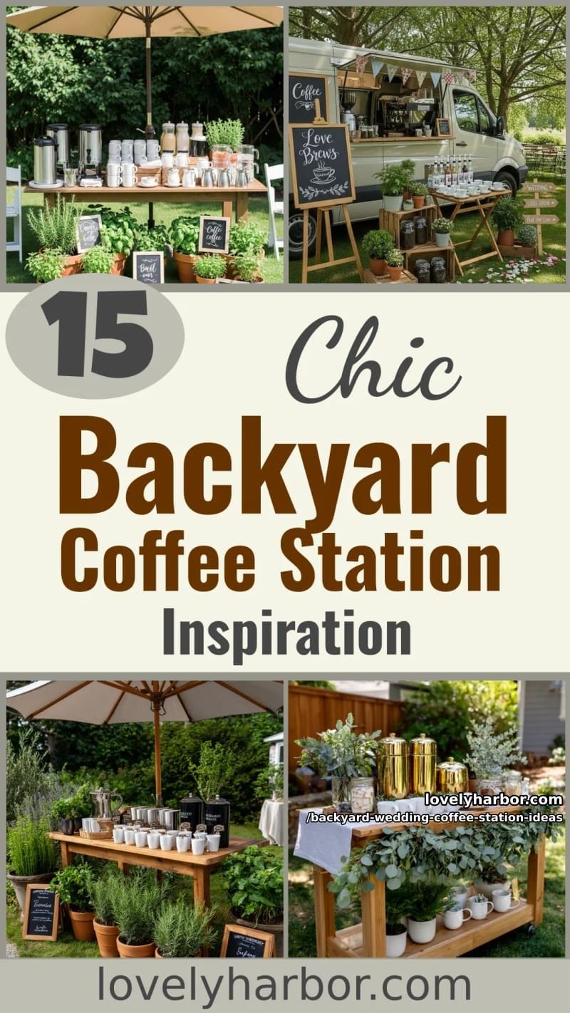 15 Backyard Wedding Coffee Station Ideas For Your Reception 44 backyard wedding coffee station ideas - Collage 43