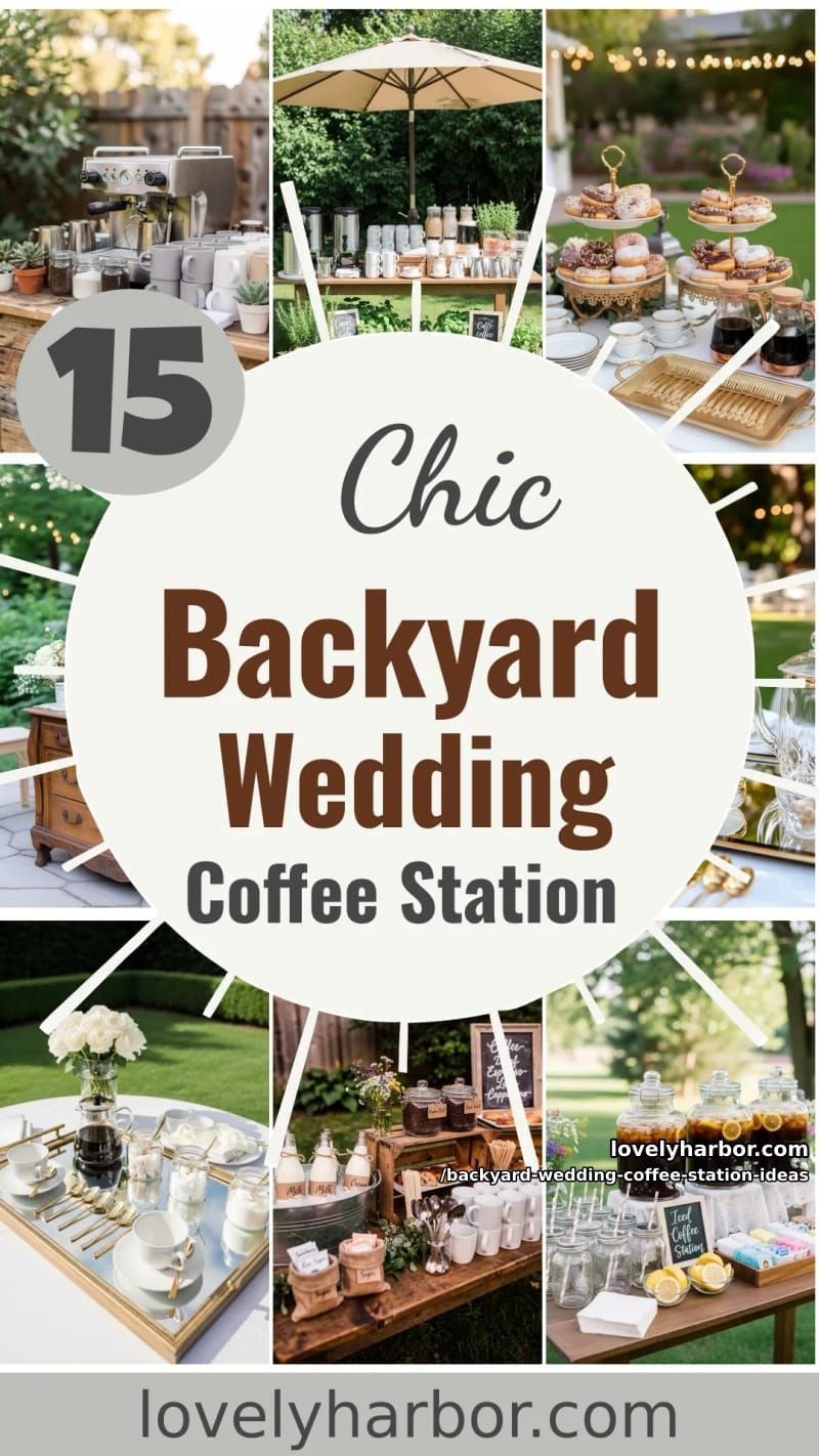 15 Backyard Wedding Coffee Station Ideas For Your Reception 45 backyard wedding coffee station ideas - Collage 44