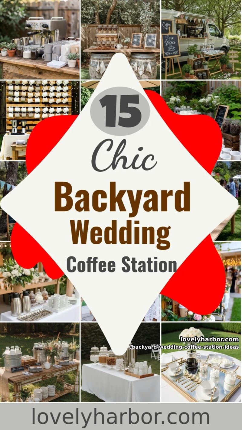 15 Backyard Wedding Coffee Station Ideas For Your Reception 48 backyard wedding coffee station ideas - Collage 47
