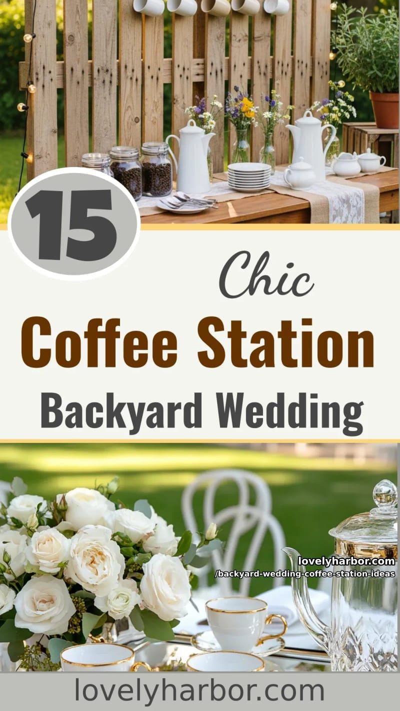 15 Backyard Wedding Coffee Station Ideas For Your Reception 50 backyard wedding coffee station ideas - Collage 49
