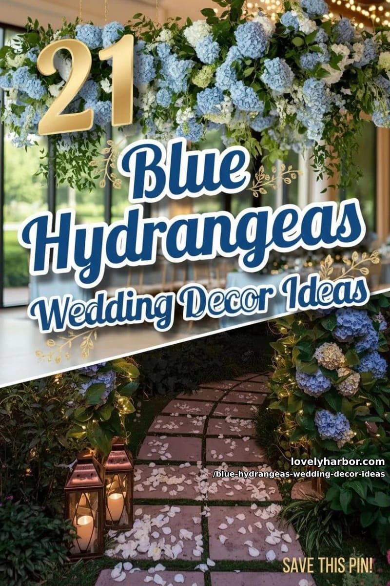 21 Blue Hydrangeas Wedding Decor Ideas For A Soft Romance Touch 50 blue hydrangeas wedding decor ideas - Collage 49