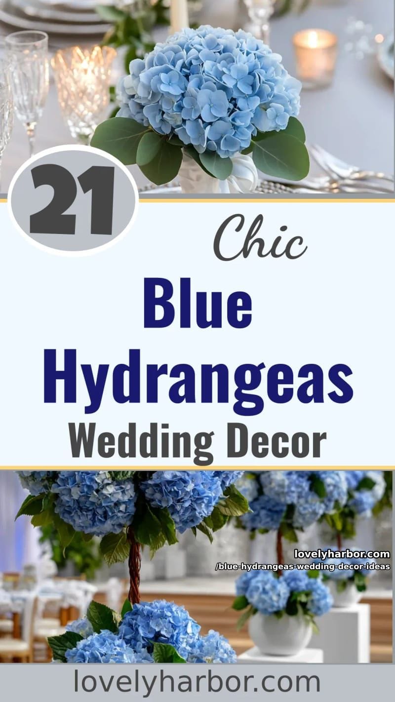 21 Blue Hydrangeas Wedding Decor Ideas For A Soft Romance Touch 57 blue hydrangeas wedding decor ideas - Collage 56
