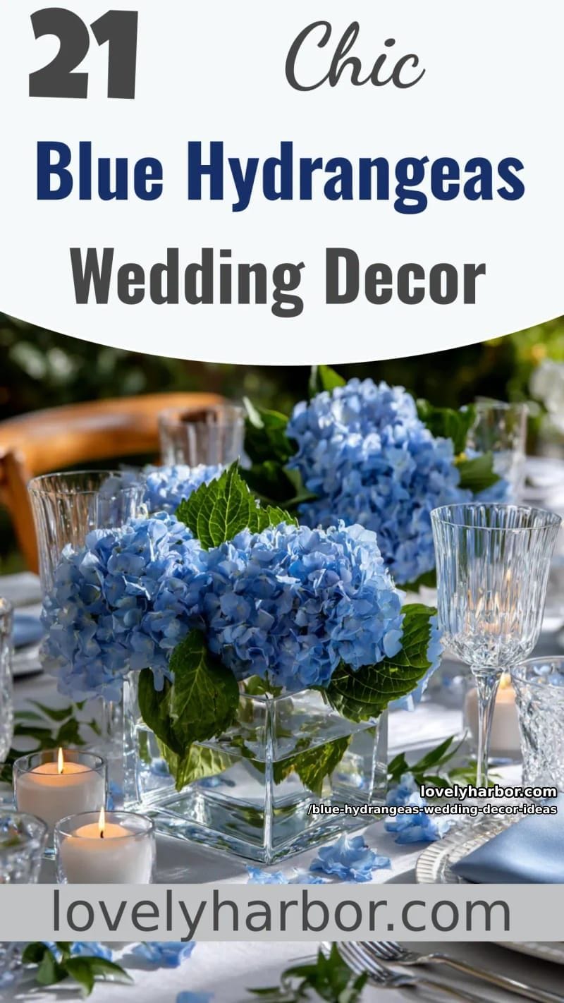 21 Blue Hydrangeas Wedding Decor Ideas For A Soft Romance Touch 59 blue hydrangeas wedding decor ideas - Collage 58