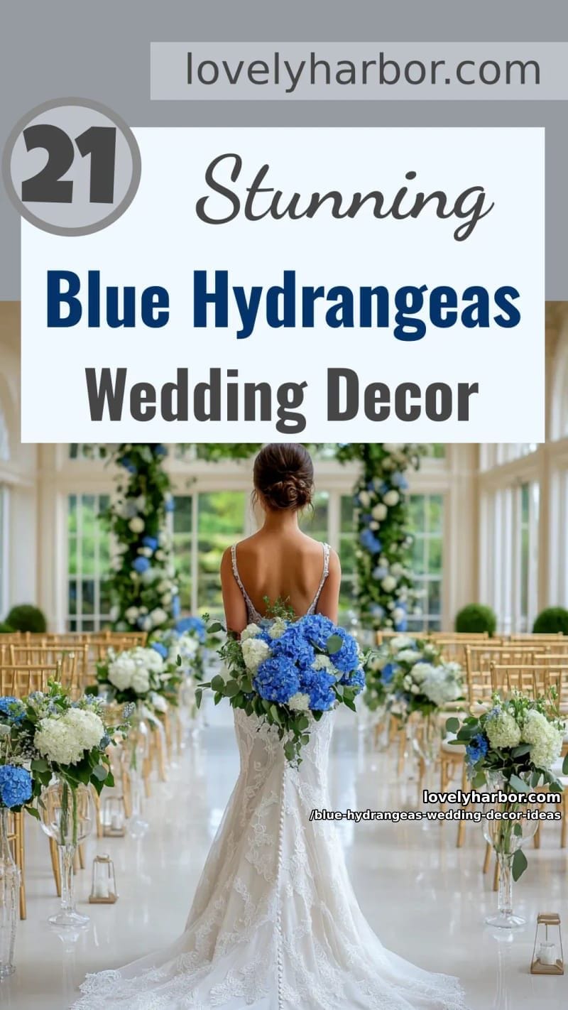 21 Blue Hydrangeas Wedding Decor Ideas For A Soft Romance Touch 62 blue hydrangeas wedding decor ideas - Collage 61