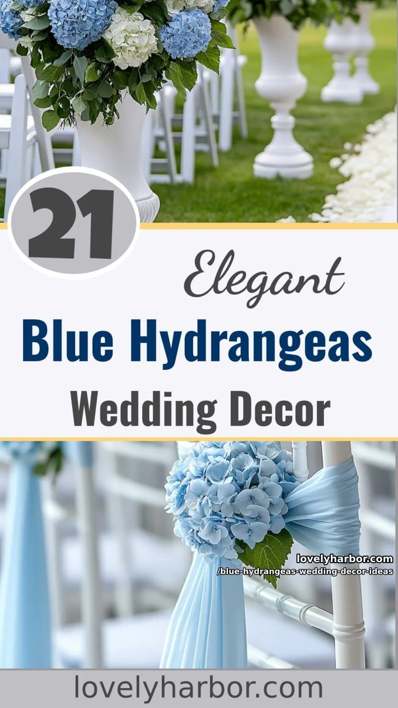 21 Blue Hydrangeas Wedding Decor Ideas For A Soft Romance Touch 63 blue hydrangeas wedding decor ideas - Collage 62