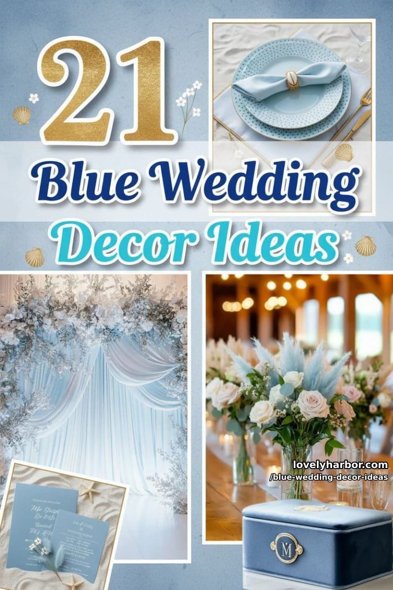 21 Blue Wedding Decor Ideas To Create A Memorable Day 52 blue wedding decor ideas - Collage 51
