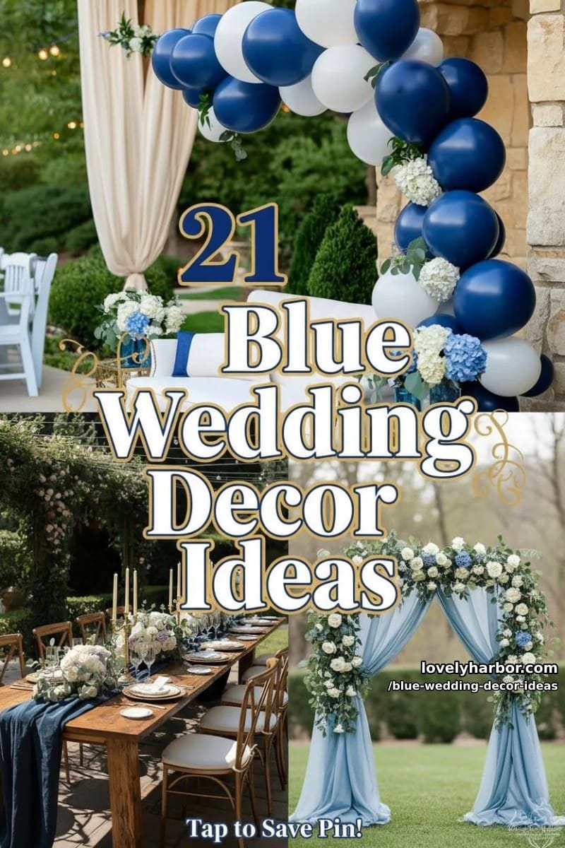 21 Blue Wedding Decor Ideas To Create A Memorable Day 55 blue wedding decor ideas - Collage 54
