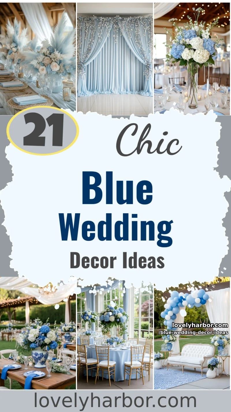 21 Blue Wedding Decor Ideas To Create A Memorable Day 58 blue wedding decor ideas - Collage 57