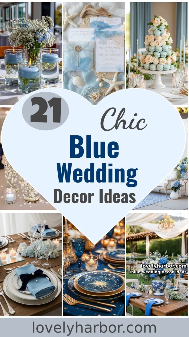 21 Blue Wedding Decor Ideas To Create A Memorable Day 59 blue wedding decor ideas - Collage 58