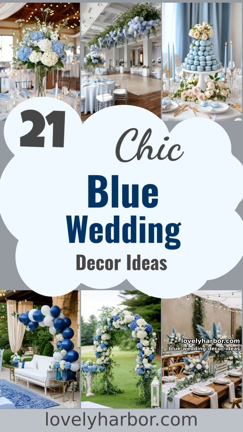 21 Blue Wedding Decor Ideas To Create A Memorable Day 62 blue wedding decor ideas - Collage 61