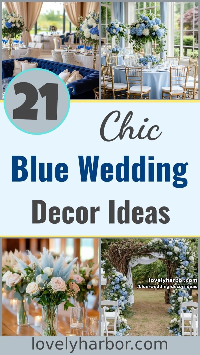 21 Blue Wedding Decor Ideas To Create A Memorable Day 64 blue wedding decor ideas - Collage 63