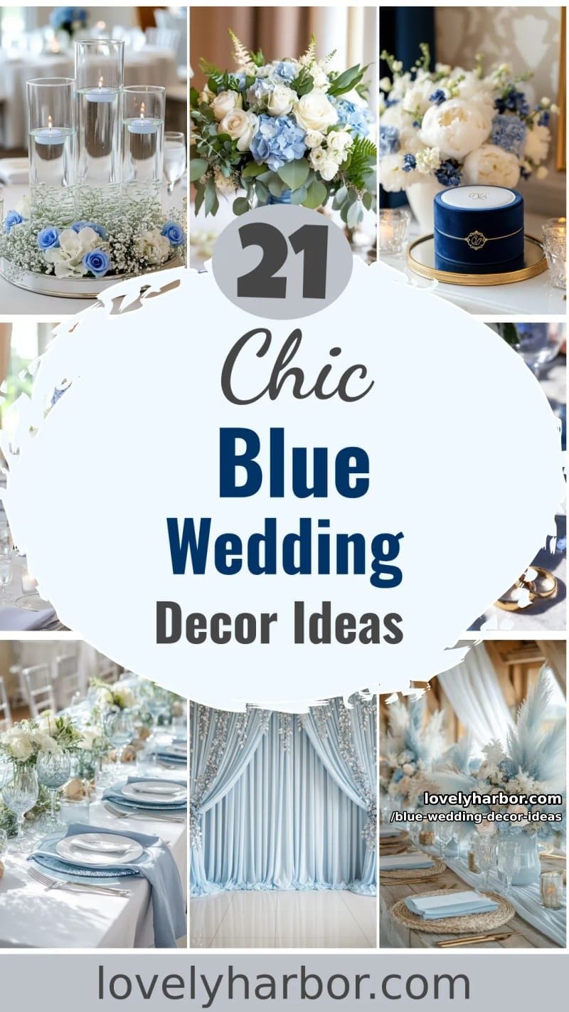 21 Blue Wedding Decor Ideas To Create A Memorable Day 65 blue wedding decor ideas - Collage 64