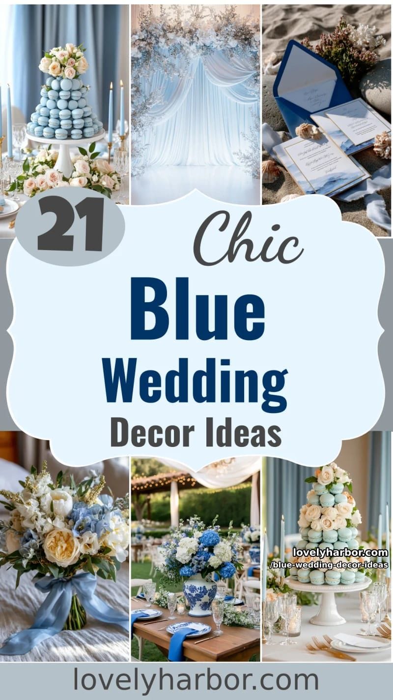 21 Blue Wedding Decor Ideas To Create A Memorable Day 66 blue wedding decor ideas - Collage 65