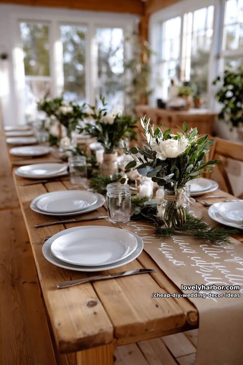 brown kraft paper runners with handwritten calligraphy quotes 1