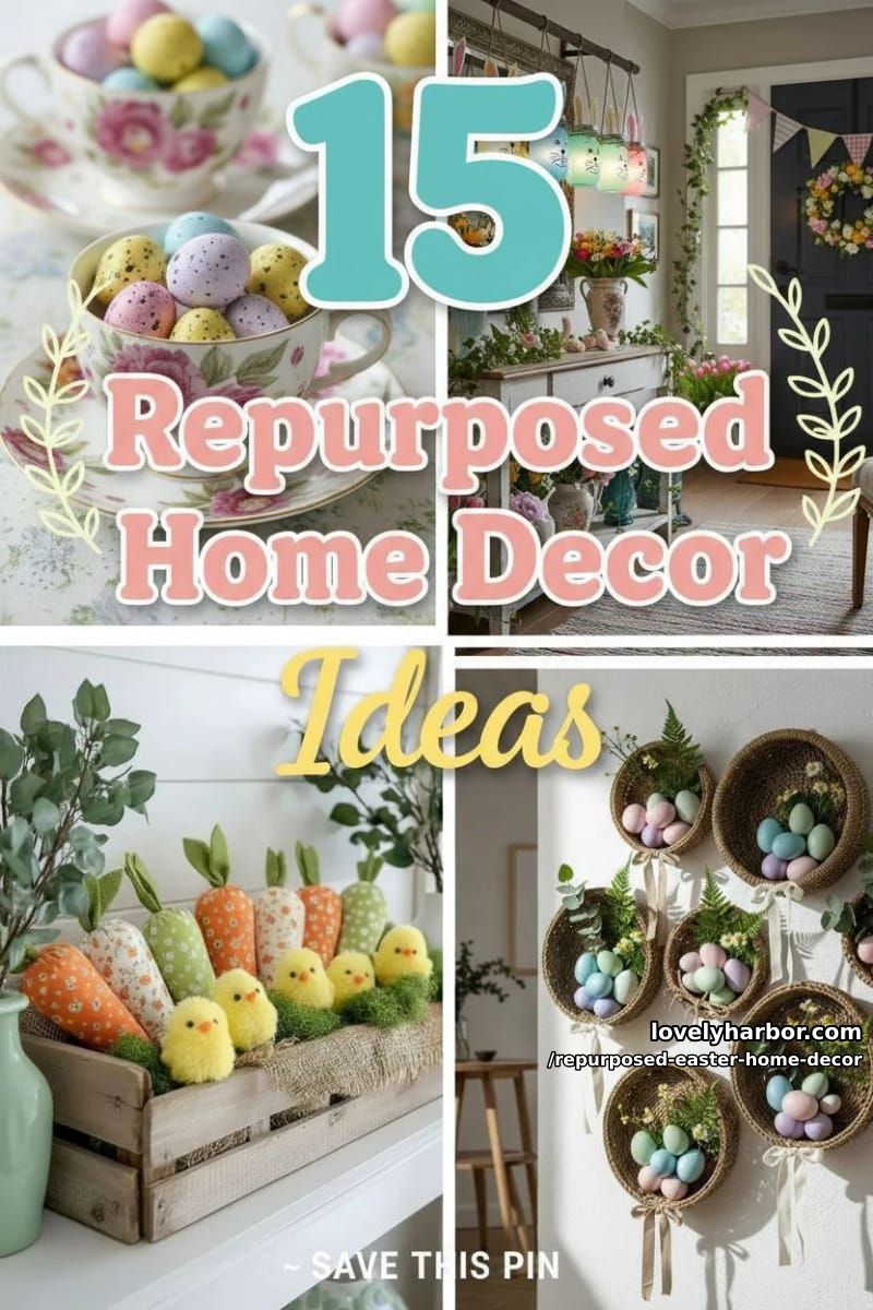 15 Repurposed Easter Home Decor Ideas You'll Love 40 celebrate easter with repurposed home decor 39