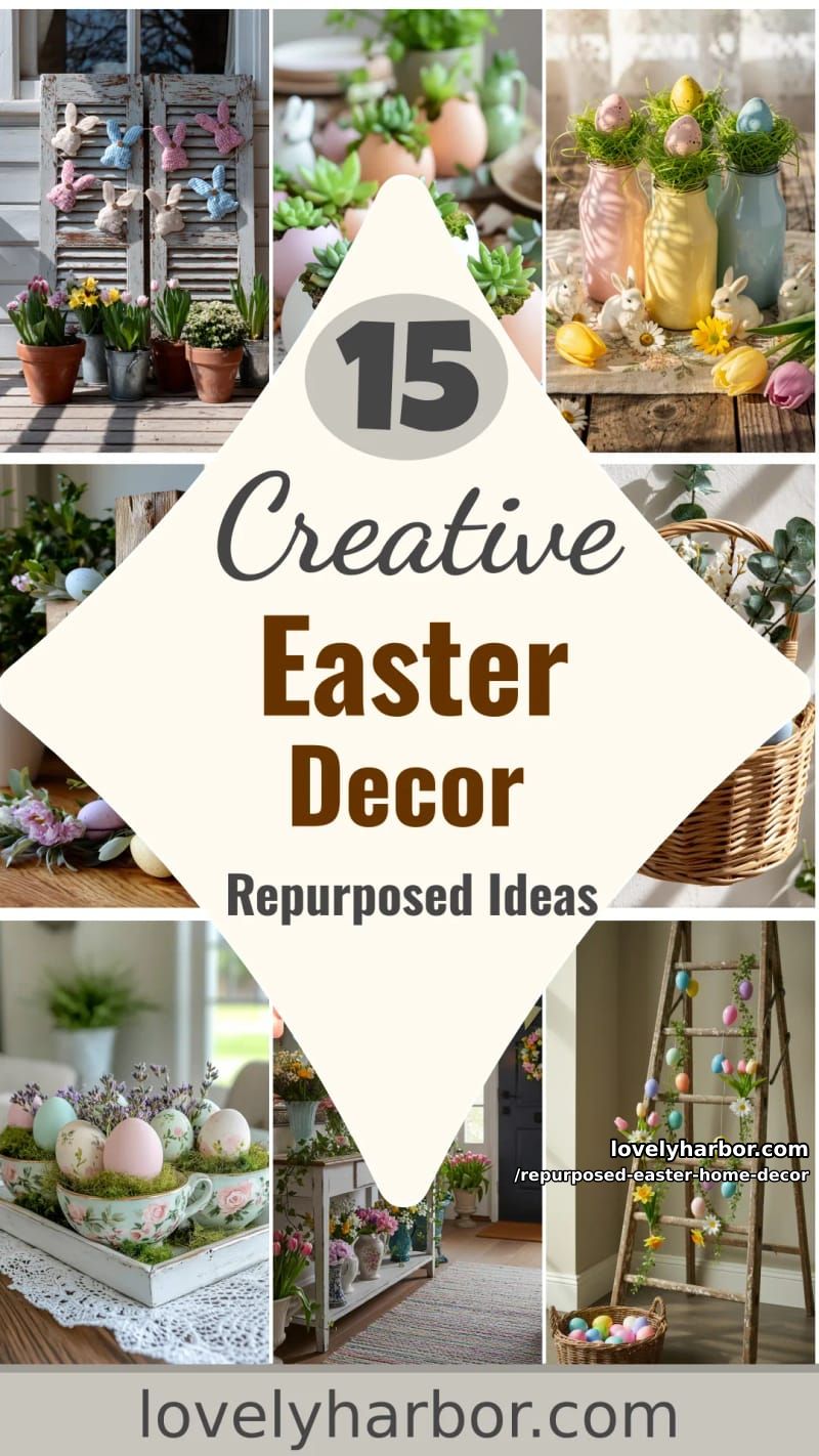 15 Repurposed Easter Home Decor Ideas You'll Love 52 celebrate easter with repurposed home decor 51