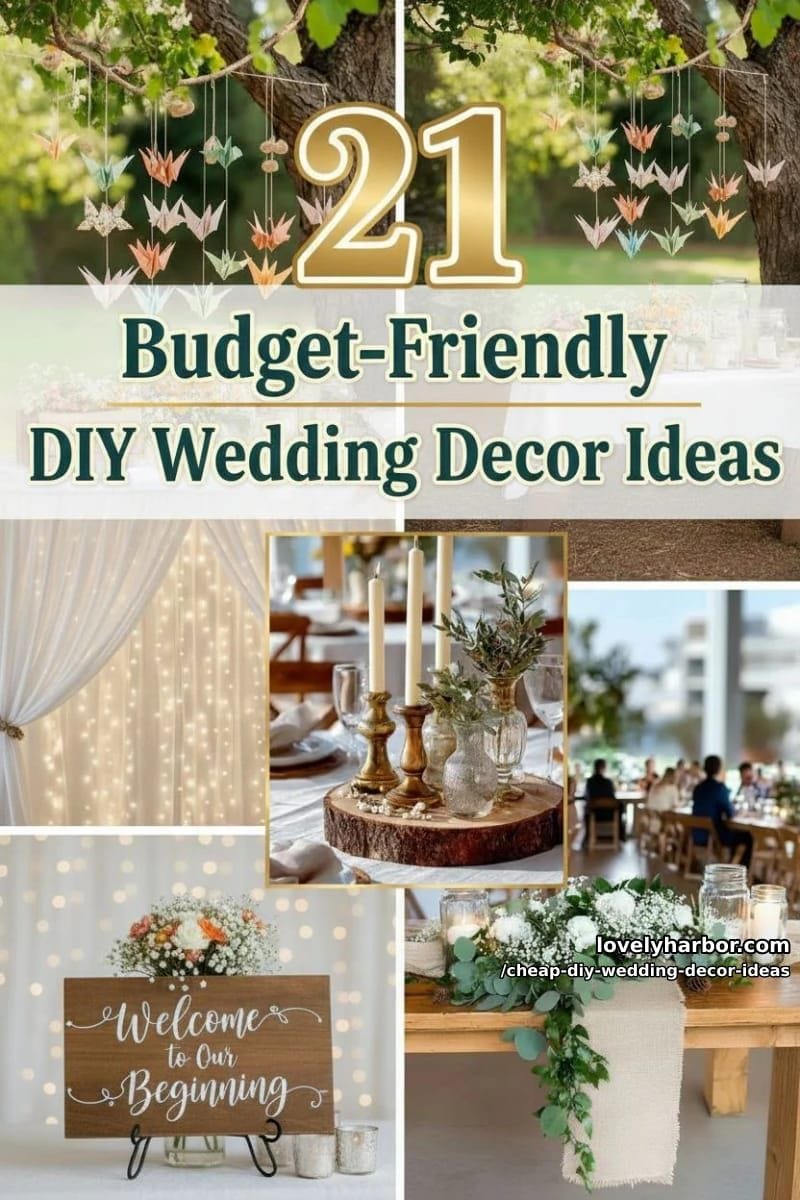 21 Cheap DIY Wedding Decor Ideas for Budget-Friendly Inspo 52 cheap diy wedding decor ideas - Collage 51
