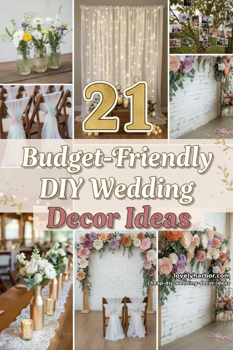 21 Cheap DIY Wedding Decor Ideas for Budget-Friendly Inspo 53 cheap diy wedding decor ideas - Collage 52