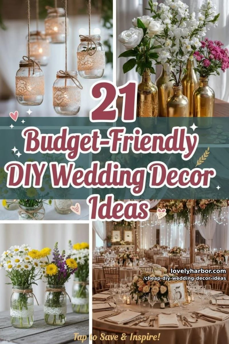 21 Cheap DIY Wedding Decor Ideas for Budget-Friendly Inspo 54 cheap diy wedding decor ideas - Collage 53