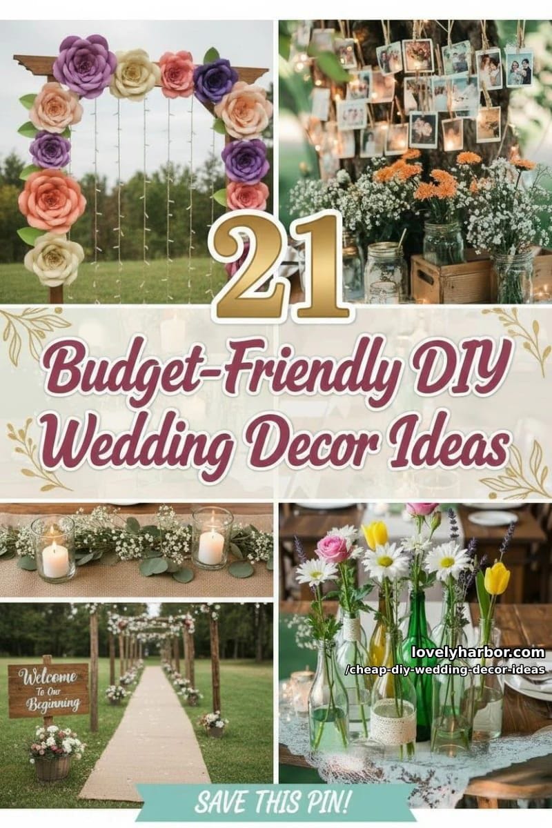 21 Cheap DIY Wedding Decor Ideas for Budget-Friendly Inspo 56 cheap diy wedding decor ideas - Collage 55
