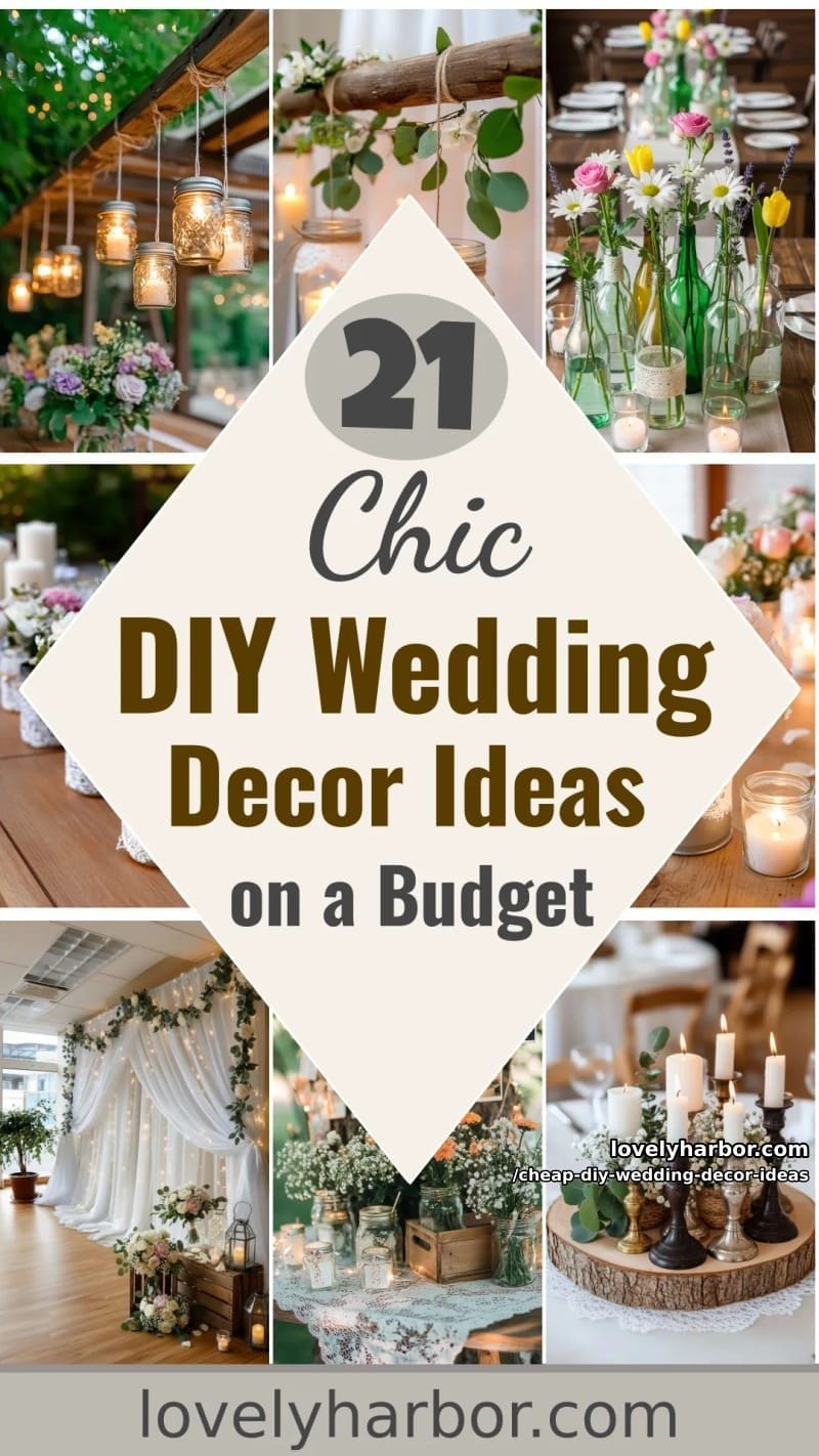 21 Cheap DIY Wedding Decor Ideas for Budget-Friendly Inspo 57 cheap diy wedding decor ideas - Collage 56