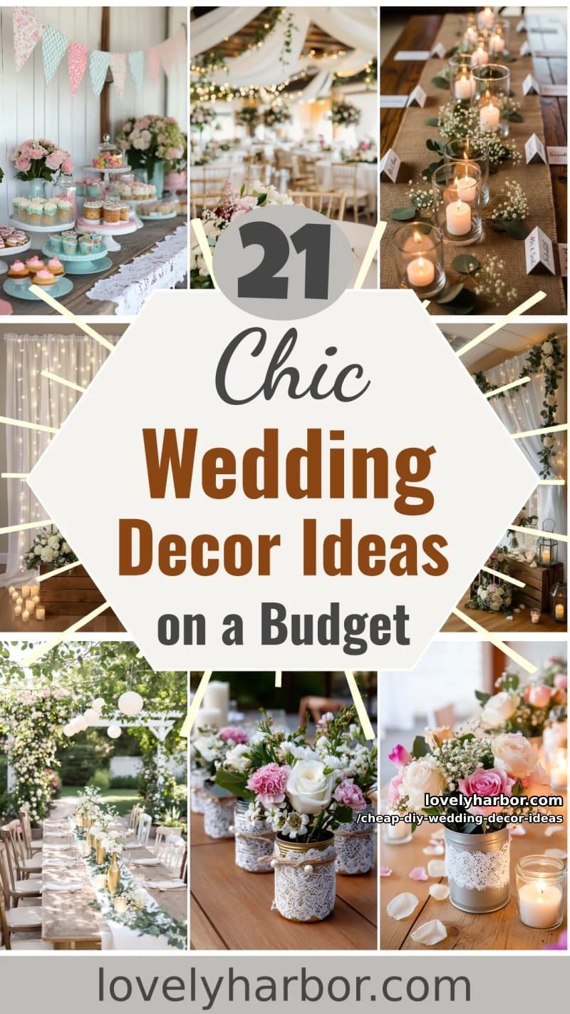21 Cheap DIY Wedding Decor Ideas for Budget-Friendly Inspo 58 cheap diy wedding decor ideas - Collage 57