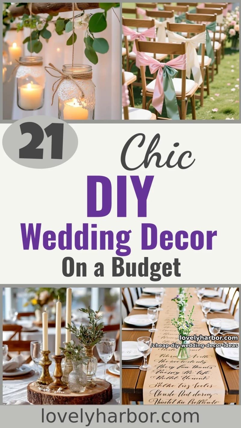 21 Cheap DIY Wedding Decor Ideas for Budget-Friendly Inspo 59 cheap diy wedding decor ideas - Collage 58