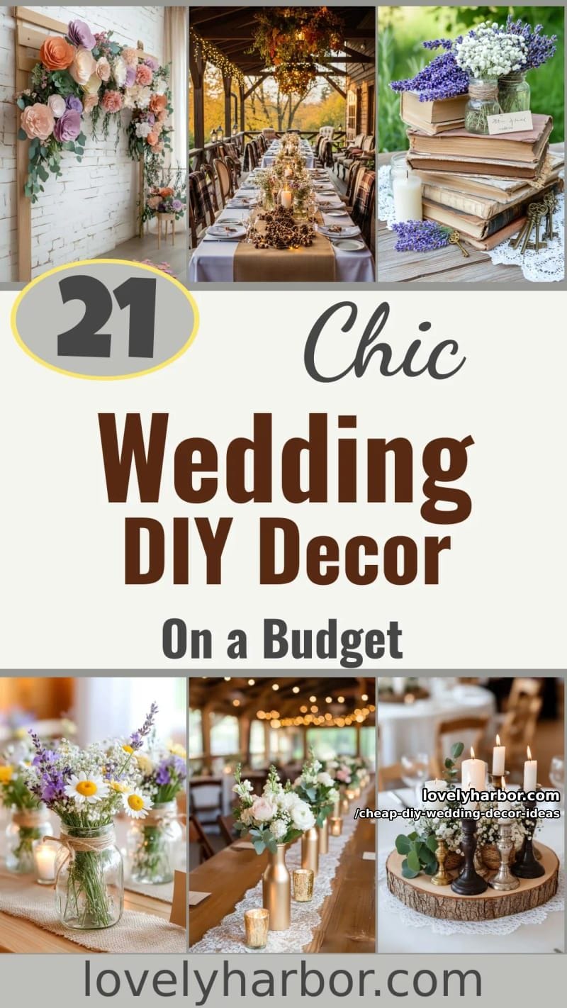 21 Cheap DIY Wedding Decor Ideas for Budget-Friendly Inspo 60 cheap diy wedding decor ideas - Collage 59