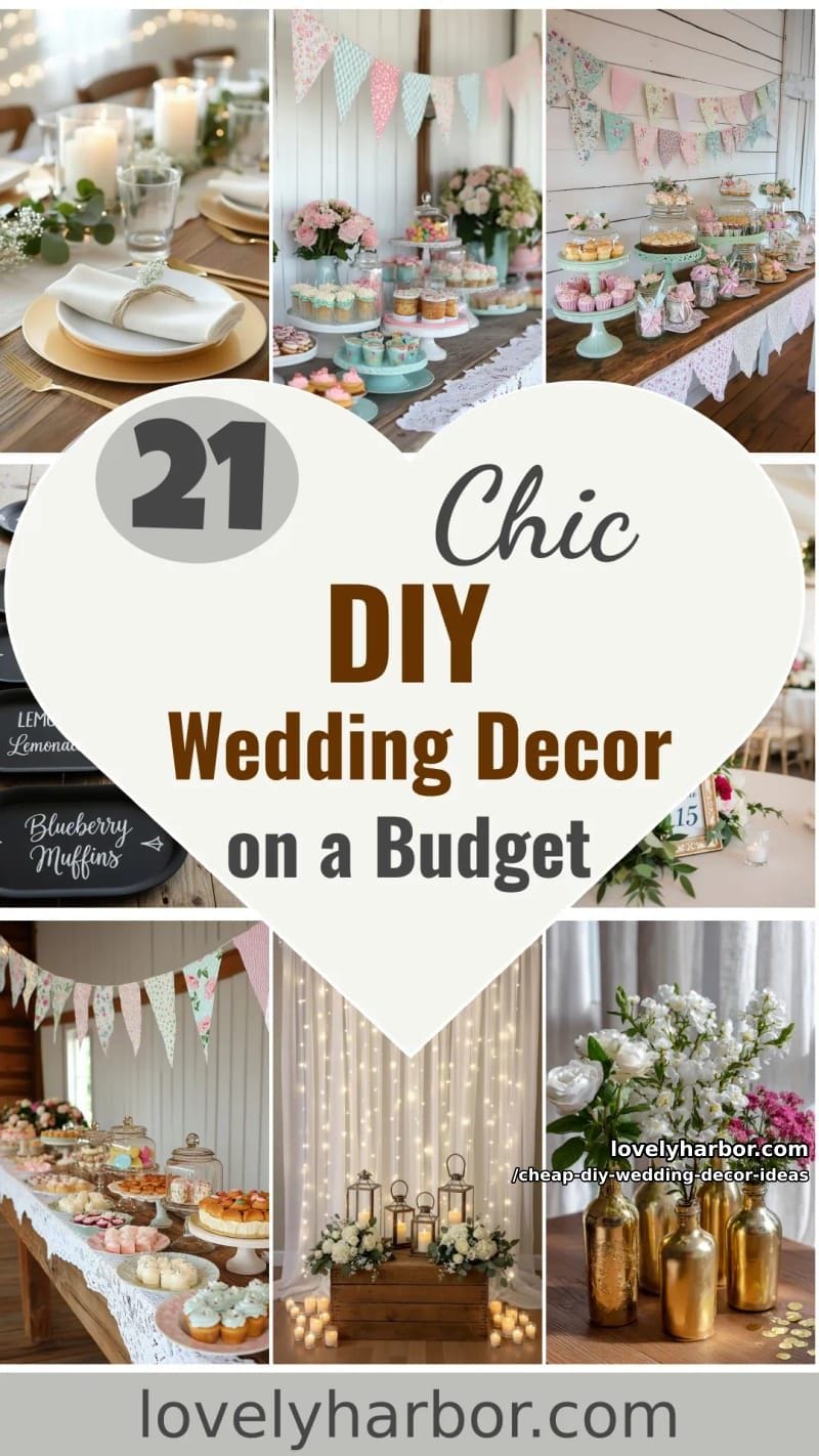21 Cheap DIY Wedding Decor Ideas for Budget-Friendly Inspo 61 cheap diy wedding decor ideas - Collage 60