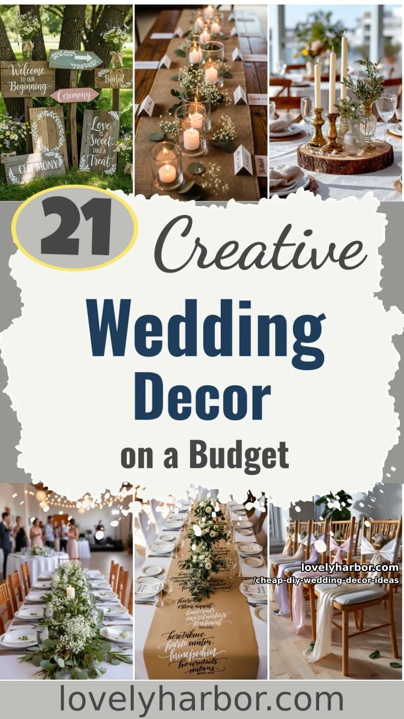 21 Cheap DIY Wedding Decor Ideas for Budget-Friendly Inspo 68 cheap diy wedding decor ideas - Collage 67