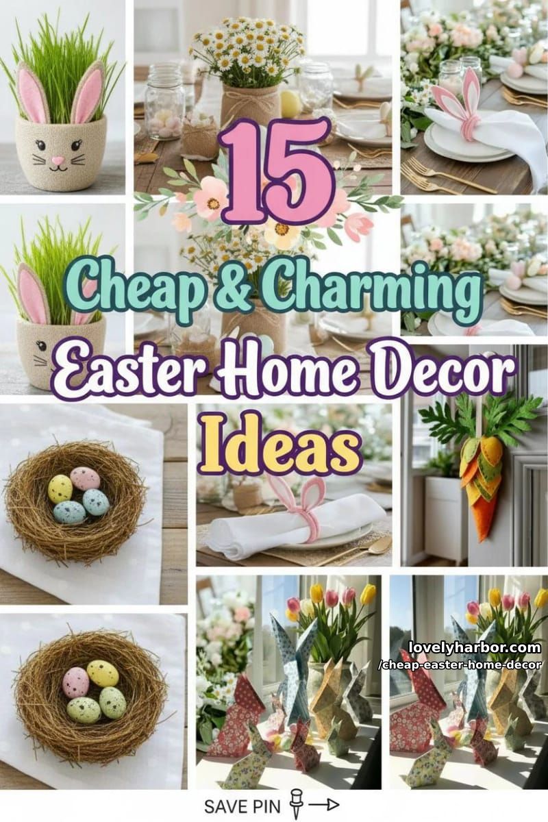 15 Charming Easter Home Decor Ideas on a Budget 35 cheap easter home decor - Collage 34