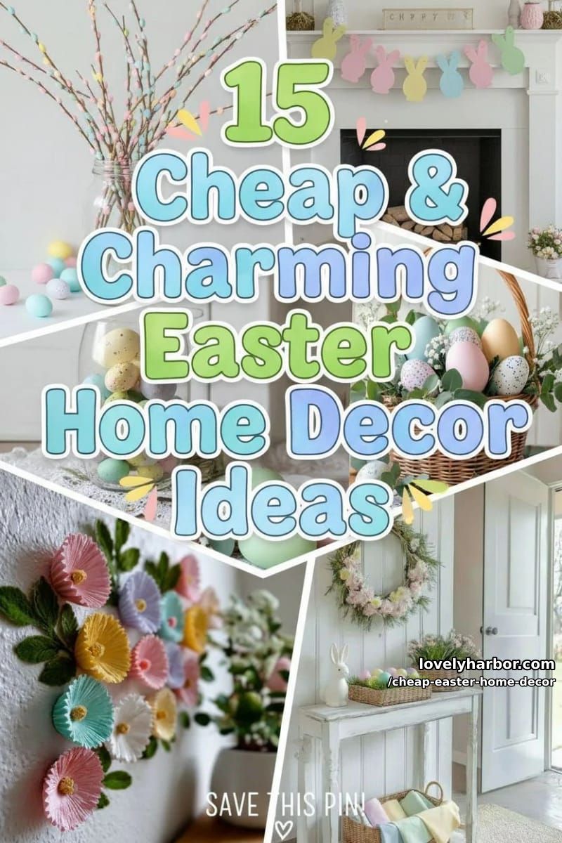 15 Charming Easter Home Decor Ideas on a Budget 37 cheap easter home decor - Collage 36