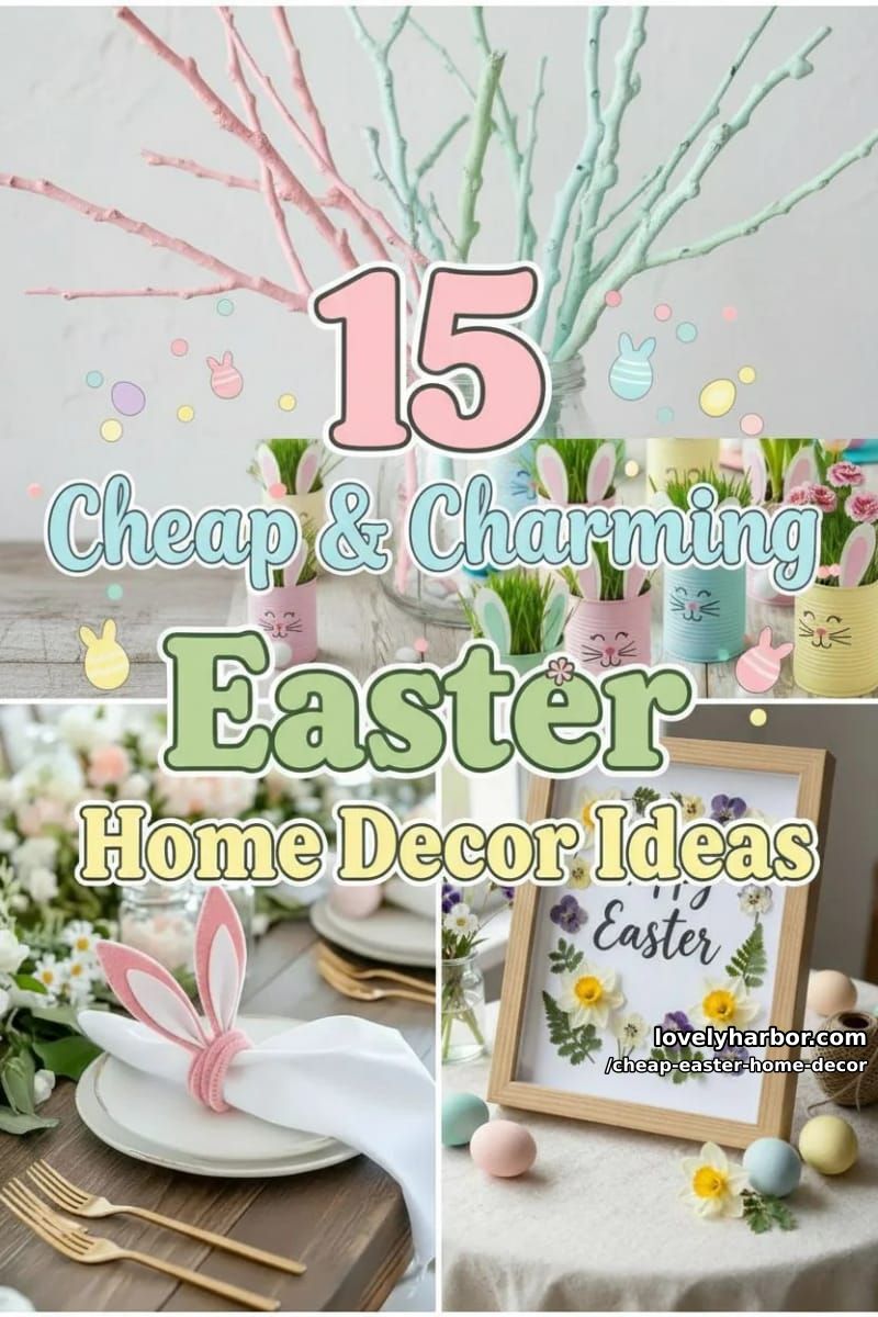 15 Charming Easter Home Decor Ideas on a Budget 39 cheap easter home decor - Collage 38