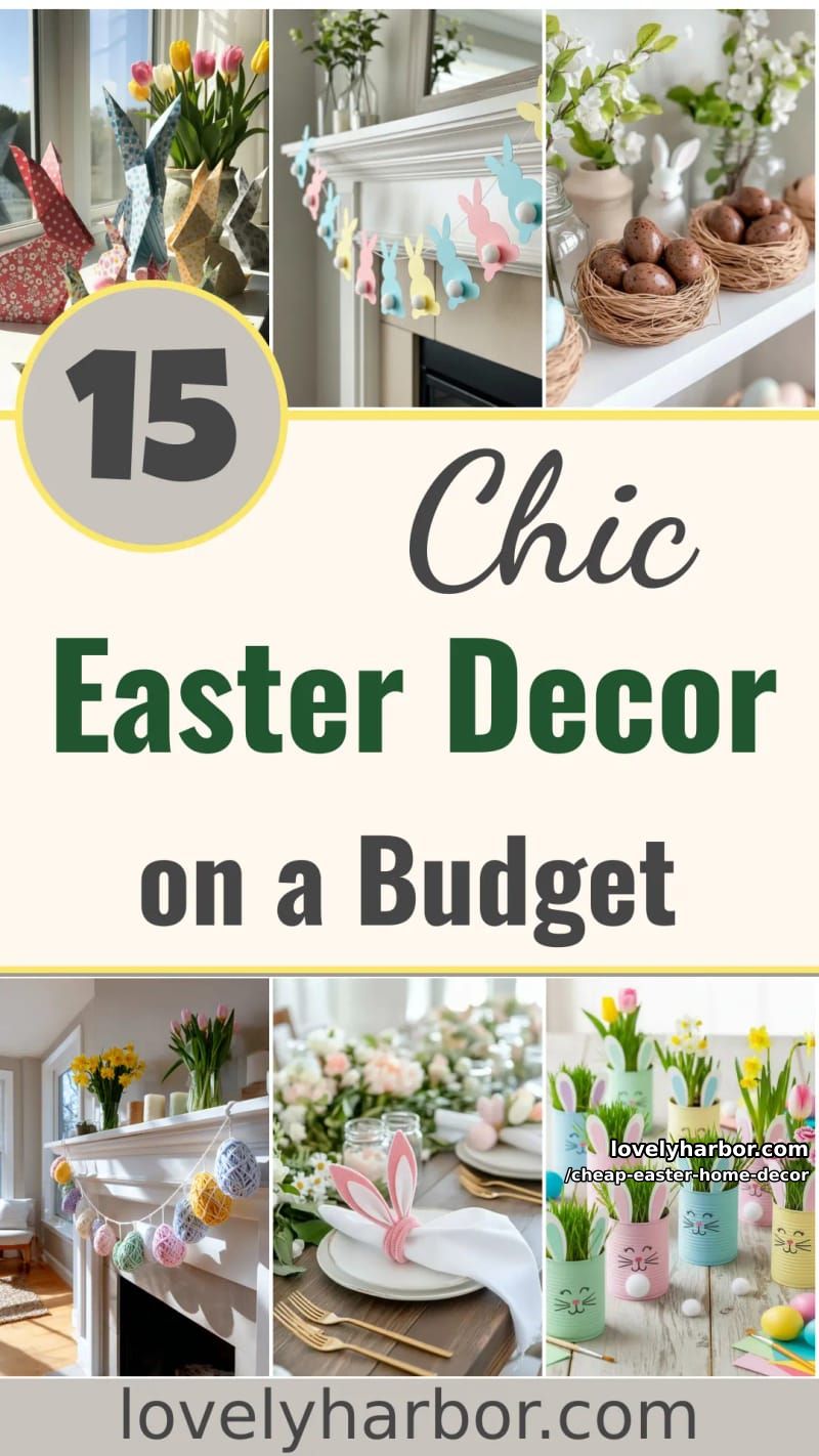 15 Charming Easter Home Decor Ideas on a Budget 46 cheap easter home decor - Collage 45