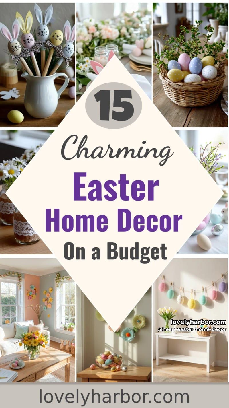 15 Charming Easter Home Decor Ideas on a Budget 47 cheap easter home decor - Collage 46