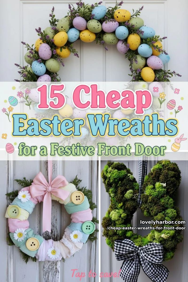 15 Cheap Easter Wreaths For Front Door That Look Cute Without the Cost 41 cheap easter wreaths for front door - Collage 40