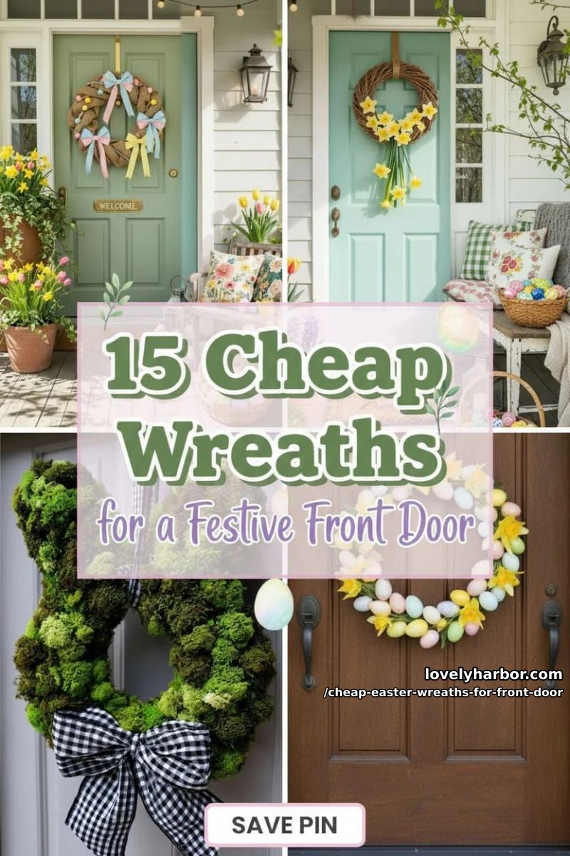 15 Cheap Easter Wreaths For Front Door That Look Cute Without the Cost 42 cheap easter wreaths for front door - Collage 41