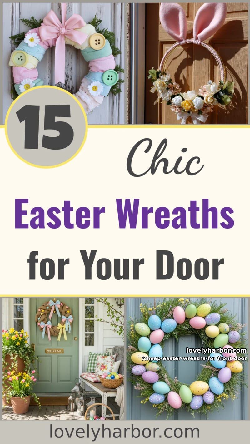 15 Cheap Easter Wreaths For Front Door That Look Cute Without the Cost 45 cheap easter wreaths for front door - Collage 44