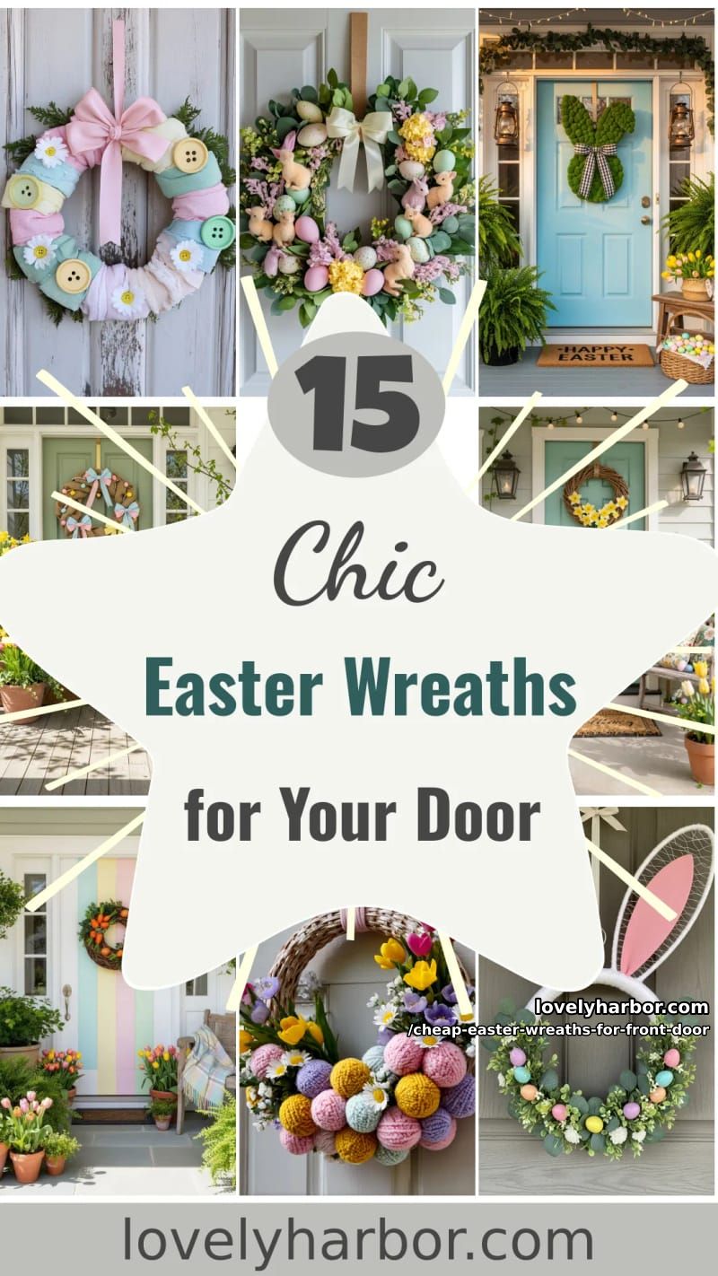 15 Cheap Easter Wreaths For Front Door That Look Cute Without the Cost 46 cheap easter wreaths for front door - Collage 45