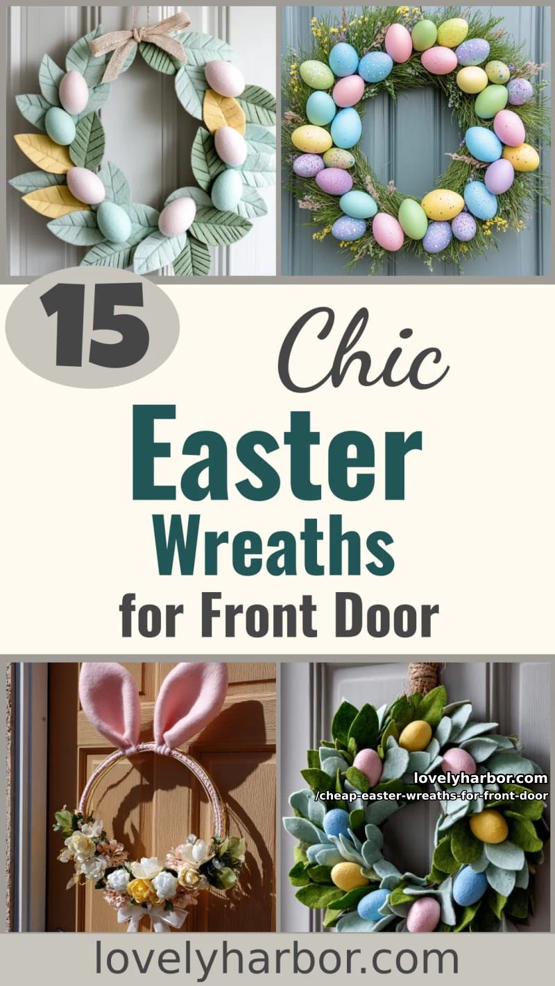 15 Cheap Easter Wreaths For Front Door That Look Cute Without the Cost 47 cheap easter wreaths for front door - Collage 46