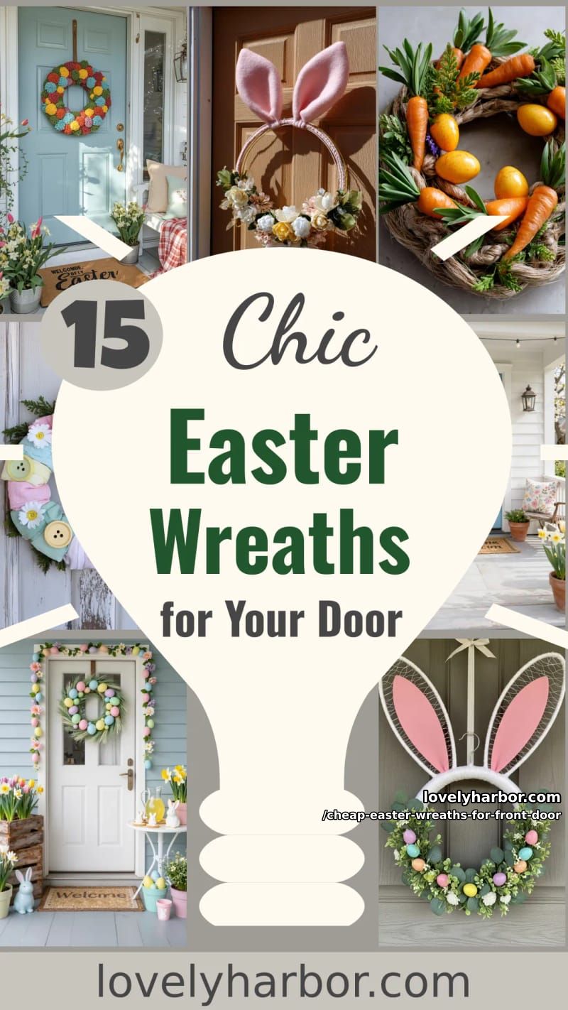 15 Cheap Easter Wreaths For Front Door That Look Cute Without the Cost 48 cheap easter wreaths for front door - Collage 47