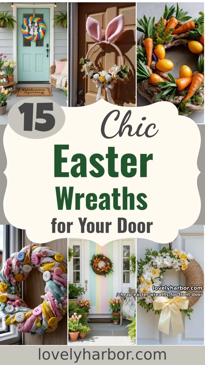 15 Cheap Easter Wreaths For Front Door That Look Cute Without the Cost 51 cheap easter wreaths for front door - Collage 50