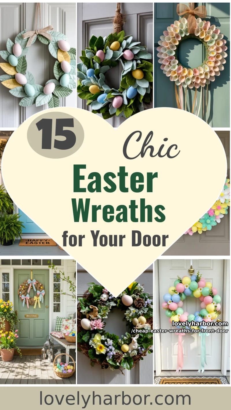 15 Cheap Easter Wreaths For Front Door That Look Cute Without the Cost 52 cheap easter wreaths for front door - Collage 51