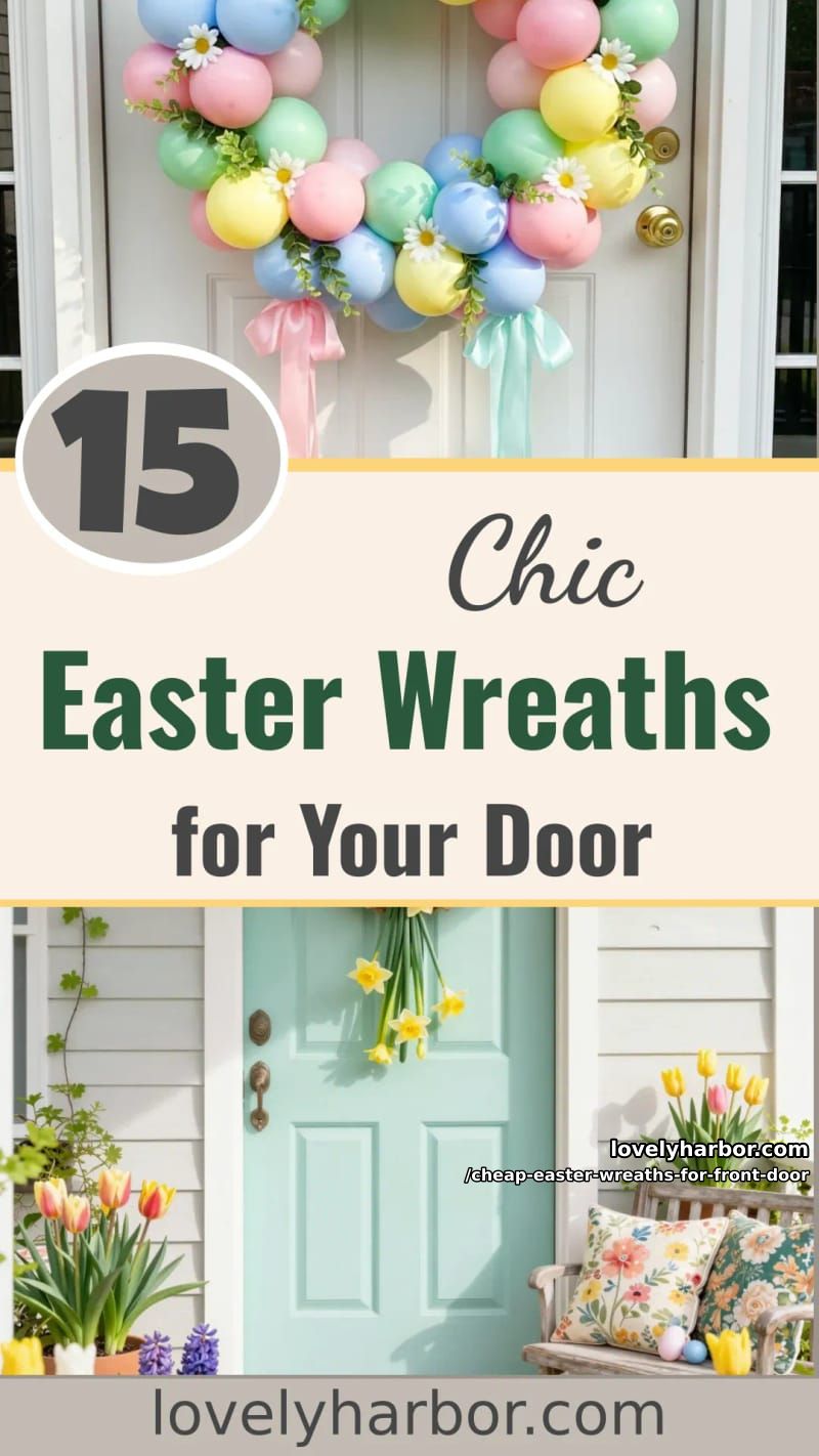 15 Cheap Easter Wreaths For Front Door That Look Cute Without the Cost 56 cheap easter wreaths for front door - Collage 55