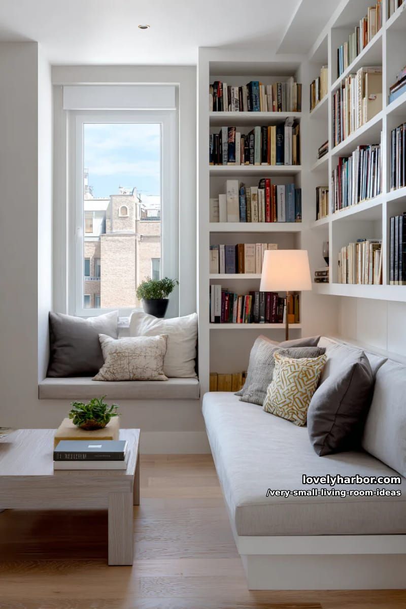 compact bookcase walls with integrated reading nooks 1