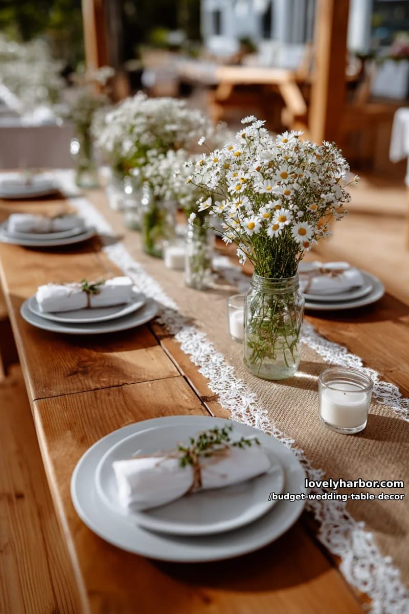 diy-edging with burlap and lace for a charming rustic farmhouse table look 1